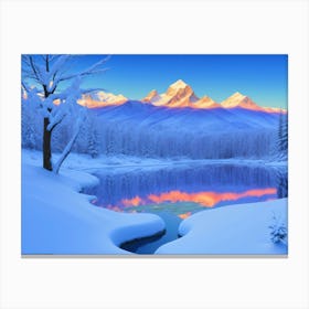 Snowy Mountains Canvas Print