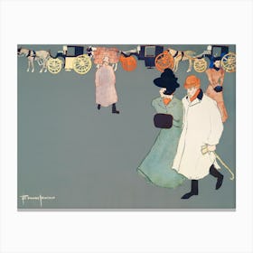 Man And Woman On Street, Edward Penfield Canvas Print