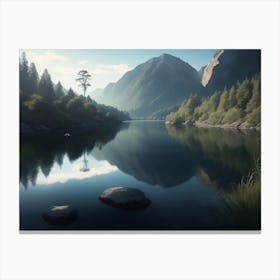 Tranquil River And Lake Waters Canvas Print