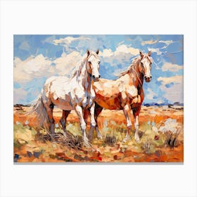 Horses Painting In Pilbara Western, Australia, Landscape 4 Canvas Print