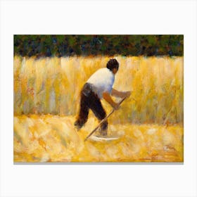 The Mower, Georges Seurat Canvas Print