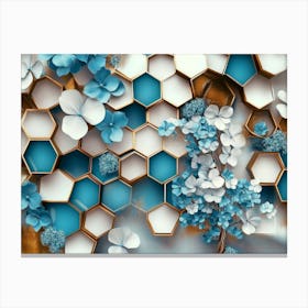 Blue Hexagons Canvas Print