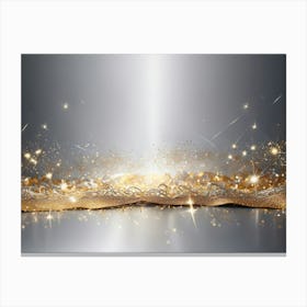 Christmass style sparkling silver gold background 12 Canvas Print