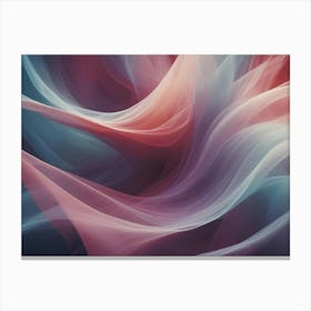 Abstract Design Featuring Flowing, Ethereal Lines In Shades Of Pink And Blue Canvas Print