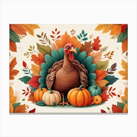 Default A Joyfully Festive Thanksgiving Illustration Featuring 1 (1) Canvas Print