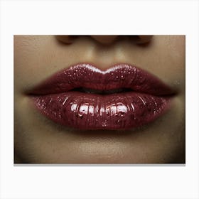 Close Up Of A Woman'S Lips 1 Canvas Print