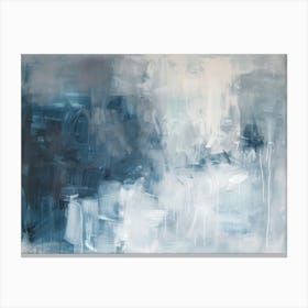 Abstract In Blue And White 5 Canvas Print