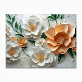 3d Artwork Flowers Painting Canvas Print