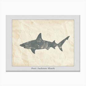 Port Jackson Shark Silhouette 4 Poster Canvas Print