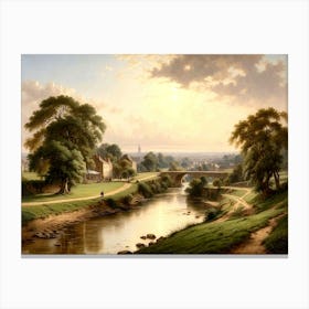 Village By The River Canvas Print