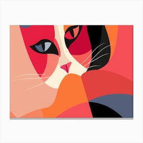 Abstract Cat Painting Canvas Print