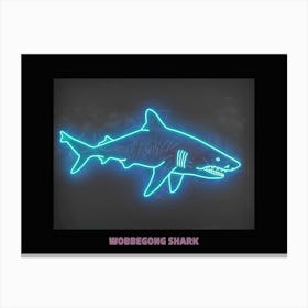 Neon Pink Aqua Wobbegong Shark Poster 2 Canvas Print