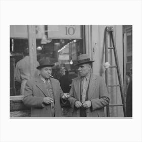 Untitled Photo, Possibly Related To Two Men In Conversation, 7th Avenue Near 38th Street, New York City By Russell 1 Canvas Print