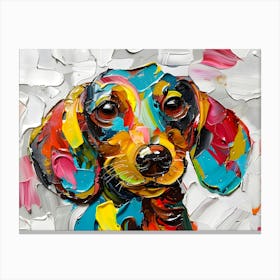 Dachshund Dog Colourful Art Canvas Print