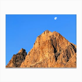 Moon Rising Over A Mountain (Greenland Series) Canvas Print