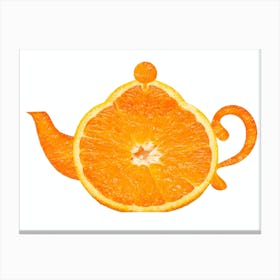 Creative teapot made of oranges. Canvas Print