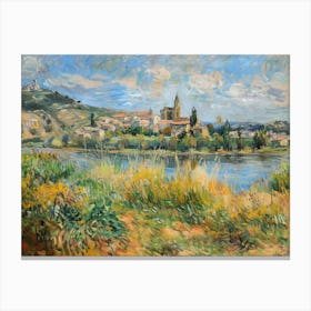 Lakeshore Serenade Painting Inspired By Paul Cezanne Canvas Print