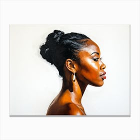 Side Profile Of Beautiful Woman Oil Painting 149 Canvas Print