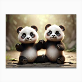 Panda Bears Canvas Print