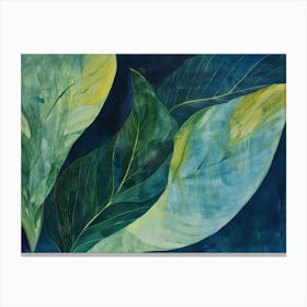 'Blue Leaves' 14 Canvas Print