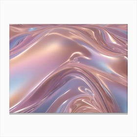 An Abstract Image Of A Flowing, Iridescent Surface That Resembles Liquid Or Silk Canvas Print