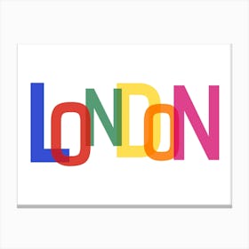 London Typography Rainbow 1 Canvas Print