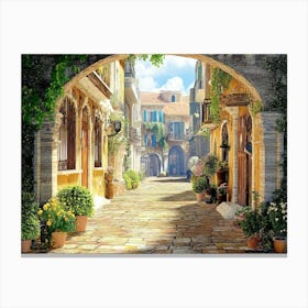 3d Image of Alleyway Canvas Print