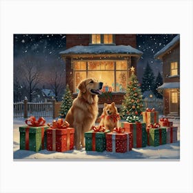 Christmas Dogs Canvas Print