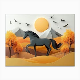 Horse In Autumn 2 Canvas Print