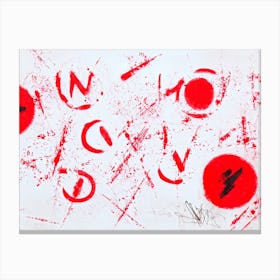 Abstract Digital Painting Featuring A Collection Of Circular And Oval Marks Crisp Handwritten Scrib 2 1 Canvas Print