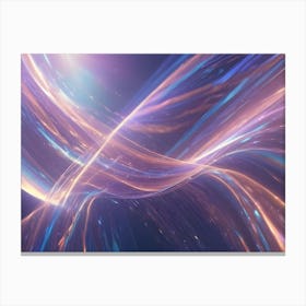 Abstract Background Of Flowing, Luminous Lines In Shades Of Pink, Purple, And Blue, Creating A Sense Of Energy And Movement Canvas Print