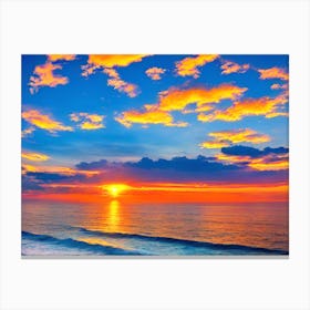 Sunset Over The Ocean 18 Canvas Print