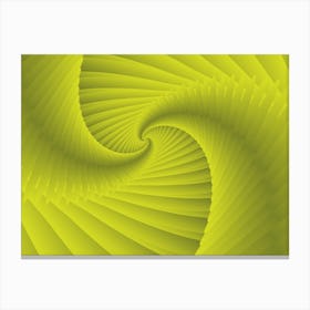 Spiral Fractal Green Background Canvas Print