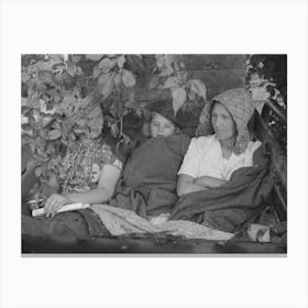 Untitled Photo, Possibly Related To Migrant S Car Stopped Along The Road, With Part Of Migrant Family In Rear Seat Canvas Print