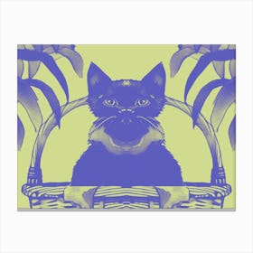 Cats Meow Pastel Chartreuse 1 Canvas Print