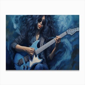 Blues Soul Series 11 - Blue Guitar Canvas Print