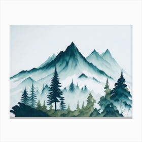 Mountain Background Minimal Landscape Art Very Plain Added Foreground Trees Watercolor Brush 20 202310271127532 Obvt Ntqq Canvas Print