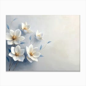 White Magnolia Flowers 3 Canvas Print