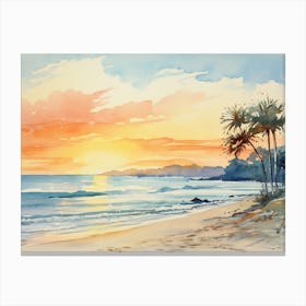 Sunset At The Beach 3 Canvas Print