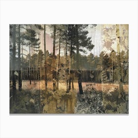 Vintage Forest Photo Collage 9 Canvas Print