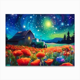 Poppies In The Field Canvas Print