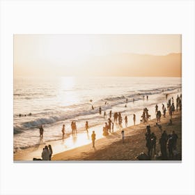 Beach Goer Sunset Canvas Print
