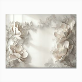 White Flowers On A Wall 2 Canvas Print