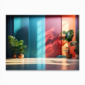 Colorful Delight Room With Plants Canvas Print