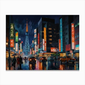 Night In Tokyo Canvas Print