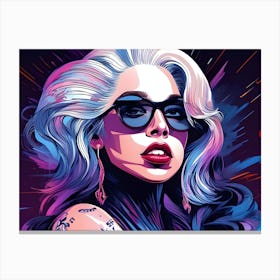 Lady Gaga In Ultraviolet Canvas Print