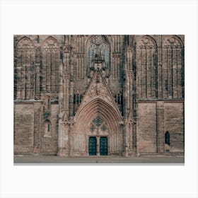 The Gothic Cathedral Gate In Magdeburg 02 Canvas Print