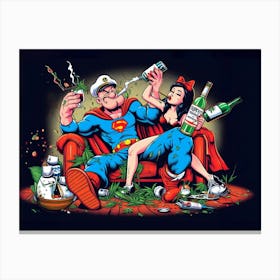 Popeye And A Girl Canvas Print