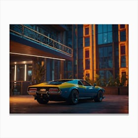 Car In Front Of A Building Canvas Print