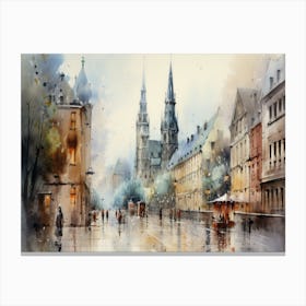 Watercolor Of A City 2 Canvas Print